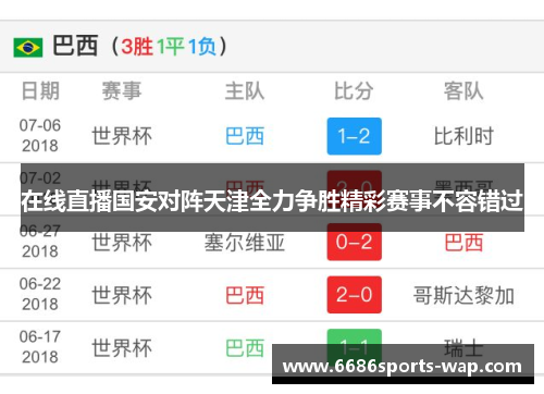 在线直播国安对阵天津全力争胜精彩赛事不容错过